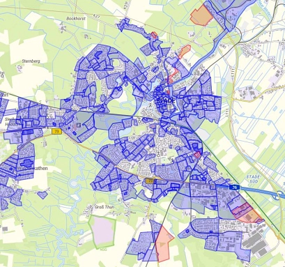 Übersichtsplan Bebauungspläne&nbsp;&copy;&nbsp;Hansestadt Stade