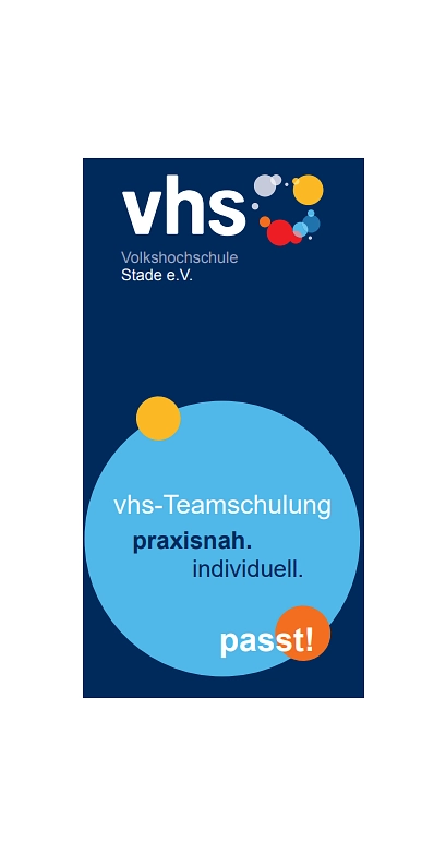 Flyer Teamschulung vhs Stade Angebot Teamschulung vhs Stade © Volkshochschule Stade e.V.