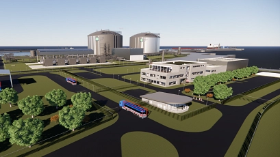 Visualisierung des geplanten LNG-Terminals in Stade