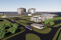 Visualisierung des geplanten LNG-Terminals in Stade