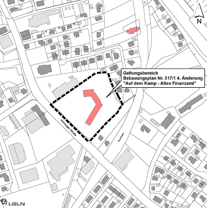 Geltungsbereich der 4. Änderung des Bebauungsplanes Nr. 317/1 "Auf dem Kamp - Altes Finanzamt" Geltungsbereich der 4. Änderung des Bebauungsplanes Nr. 317/1 "Auf dem Kamp - Altes Finanzamt" © Hansestadt Stade