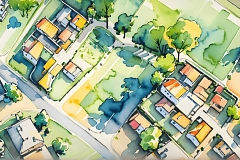 Illustration Ortsteilplatz Bützfleth Illustration Ortsteilplatz Bützfleth