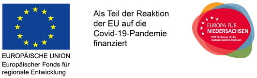 Perspektive Innenstadt - Logos der Fördermittelgeber Logos des Fonds für regionale Entwicklung der EU und von "Europa für Niedersachsen" © Das Copyright ist auf dem Dokument vermerkt