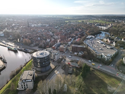 Schrägluftbild des Baufeldes&nbsp;&copy;&nbsp;Hansestadt Stade